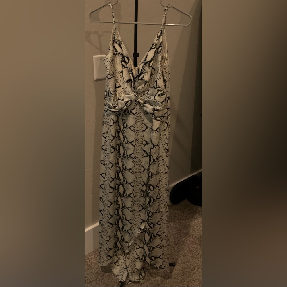 Snakeskin Print Maxi Dress